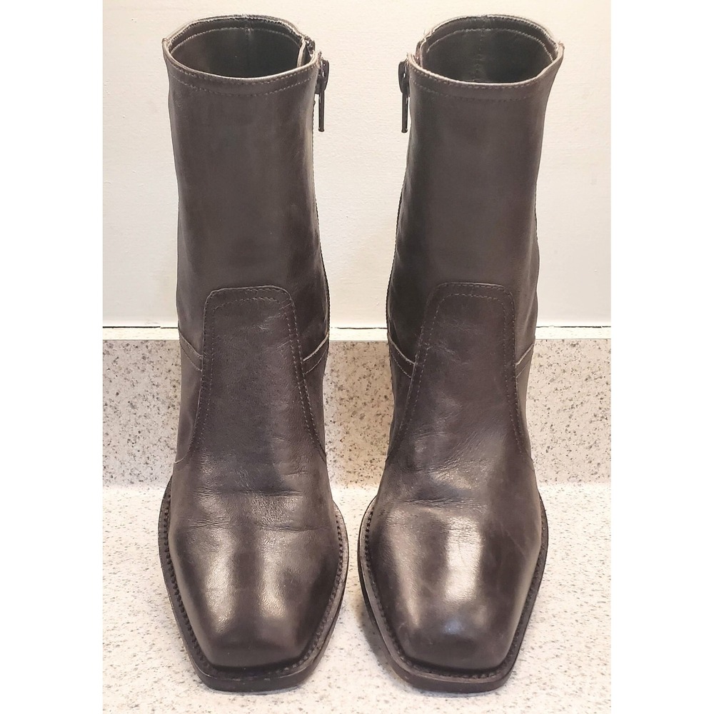 Antonio Melani Women's Brown So Soft Leather Ankle Booties‎ Zip Boots 8 M Brazil